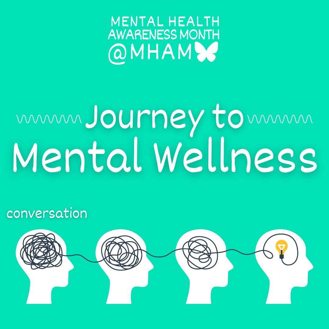 For #Mental Health Awareness Month, we're taking you on a 'Journey to Mental Wellness'. Week 1 kicks off with conversations—because open dialogue brings us closer to understanding and support. Join us as we break down barriers and foster empathy! #MHAM #MHAM2024 #MentalHealth