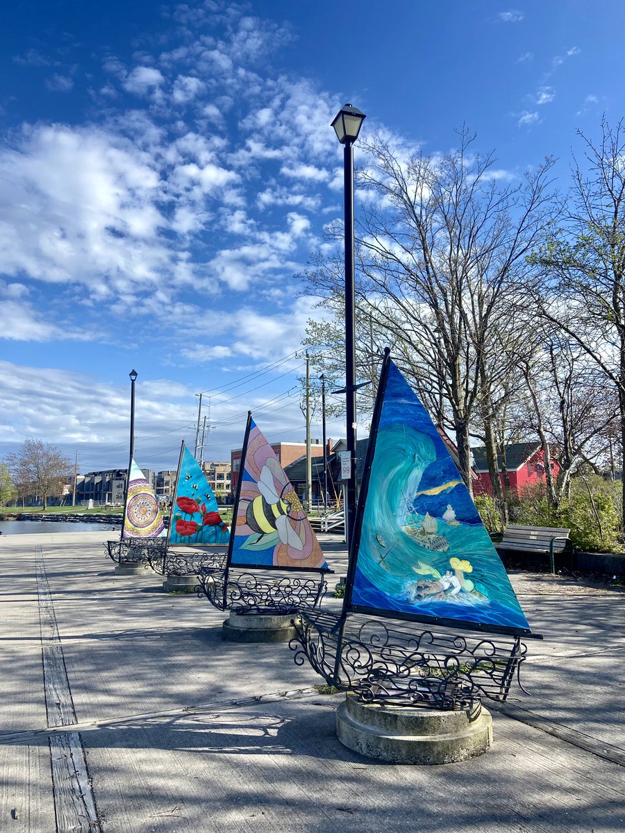 We installed the sailboats at the Port of Orillia this past weekend. A beautiful welcome for visitors. @OrilliaLakeCo @cityoforillia