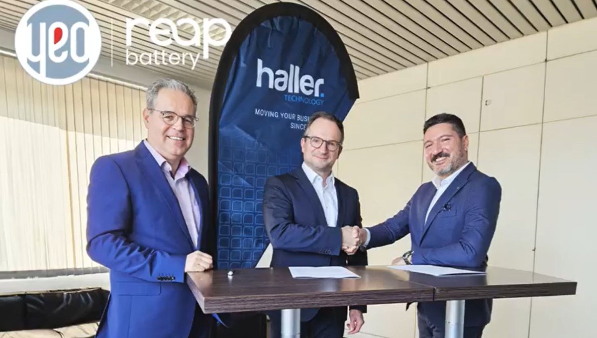 Reap Battery ve Haller Technology  İşbirliği!

YEO Teknoloji'nin iştiraki ReapBattery, lityum-iyon bataryalar, ağır hizmet araçlarının elektrifikasyonu ve yakıt hücreli araç konularında uzman Alman Haller Technology ile Avrupa'daki enerji projeleri için iş birliğine imza attı.