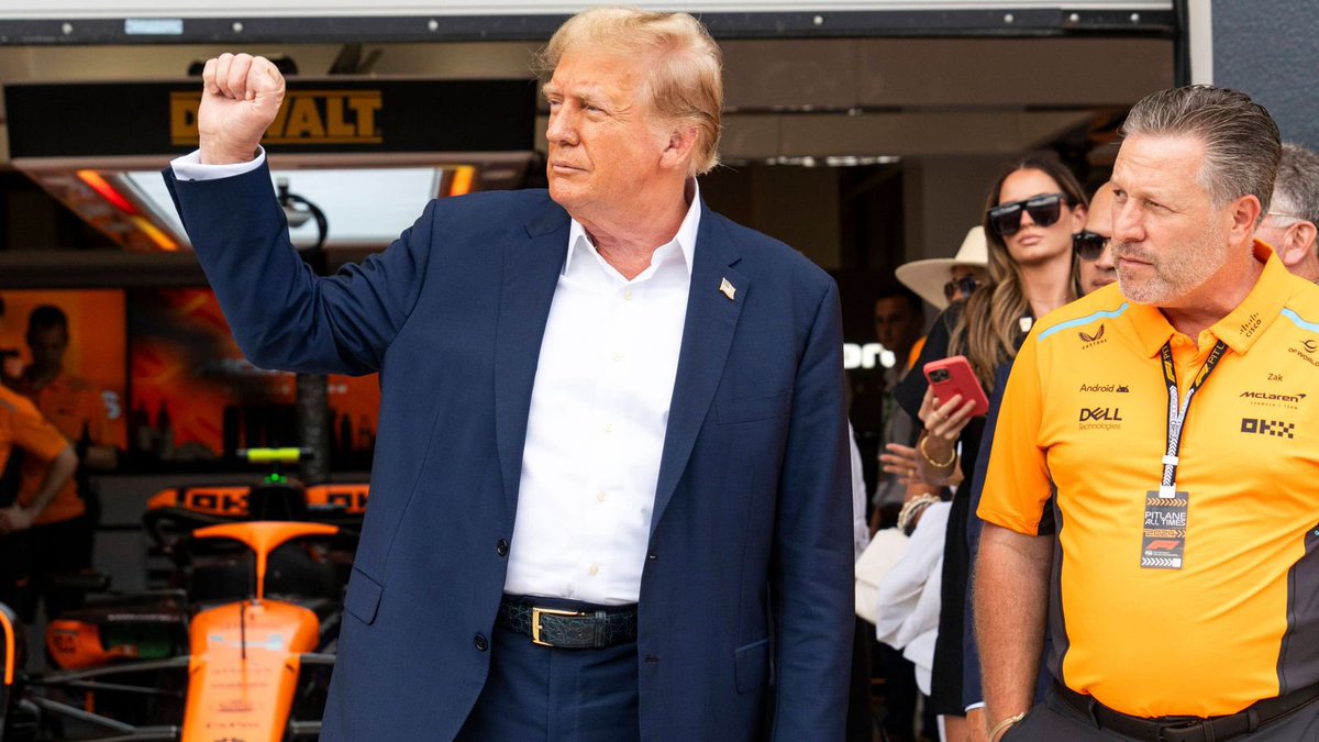 Join me this fine Monday Morning in congratulating and thanking McLaren and F1 for their clear RESPECT of 🇺🇸 and soon to be President (again) Donald J. Trump 🚂💨🏁 McLaren issued a statement after former US president Donald Trump's surprise F1 visit in Miami. McLaren have