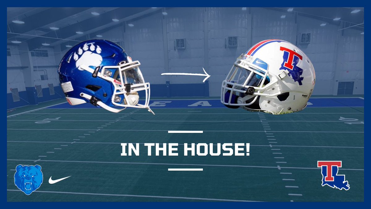 Thank you to @Coach_Brookins and @LATechFB for stopping by and watching our athletes practice today. Go Bears!