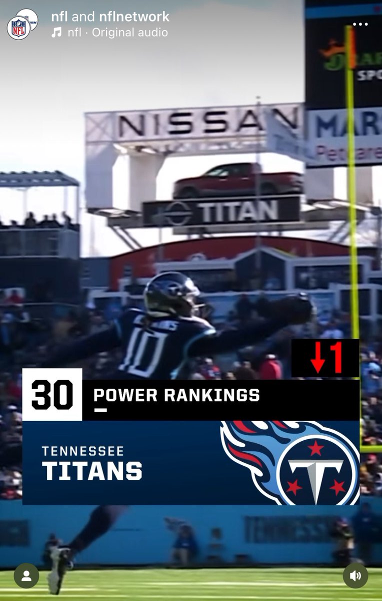 I must have missed this one. The NFL has the #Titans slotted at 30 in their post-NFL Draft power rankings. Too high, too low, or fair?