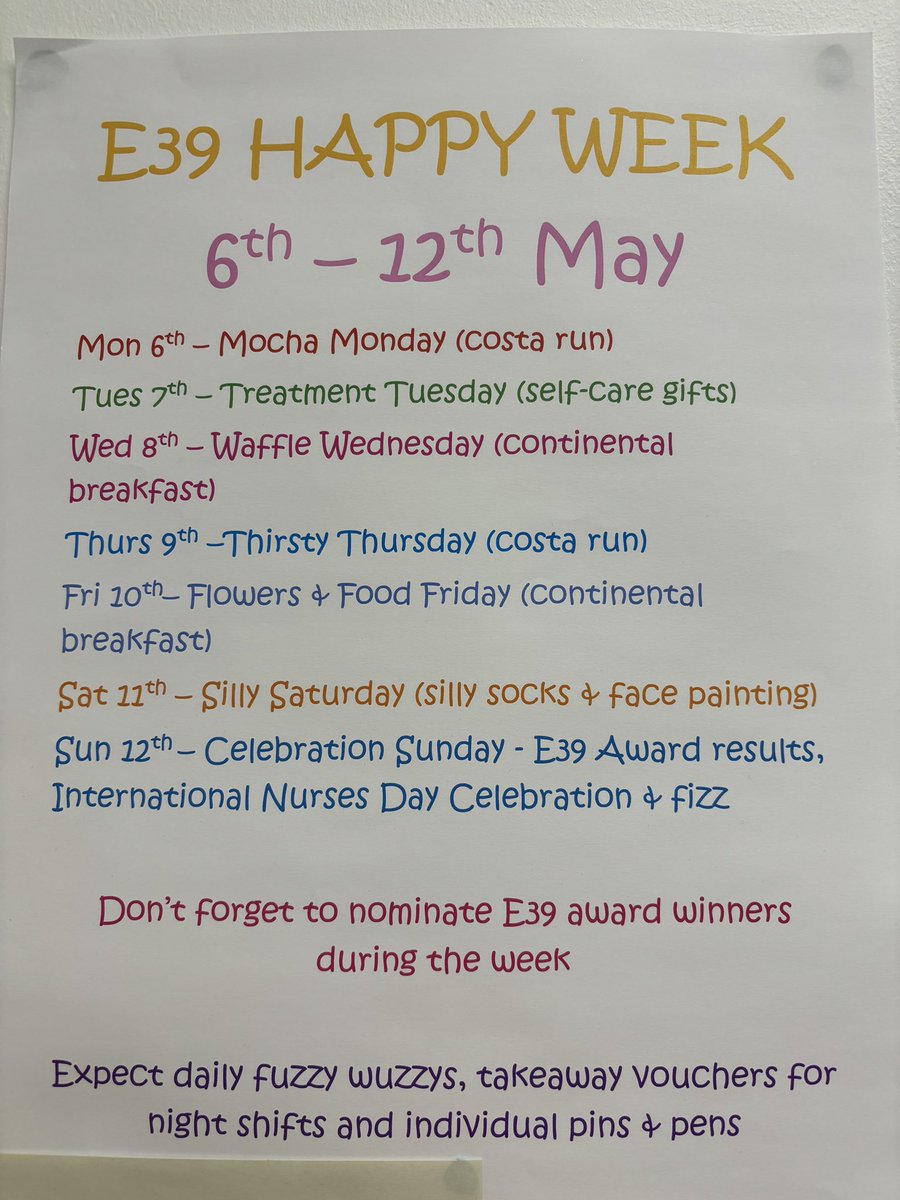 Today marks the start of E39 Happy Week!! ⭐️🤩🥰😁🥳😆🤗😃 @e39oncology @nottmchildrens @SharedGovNUH