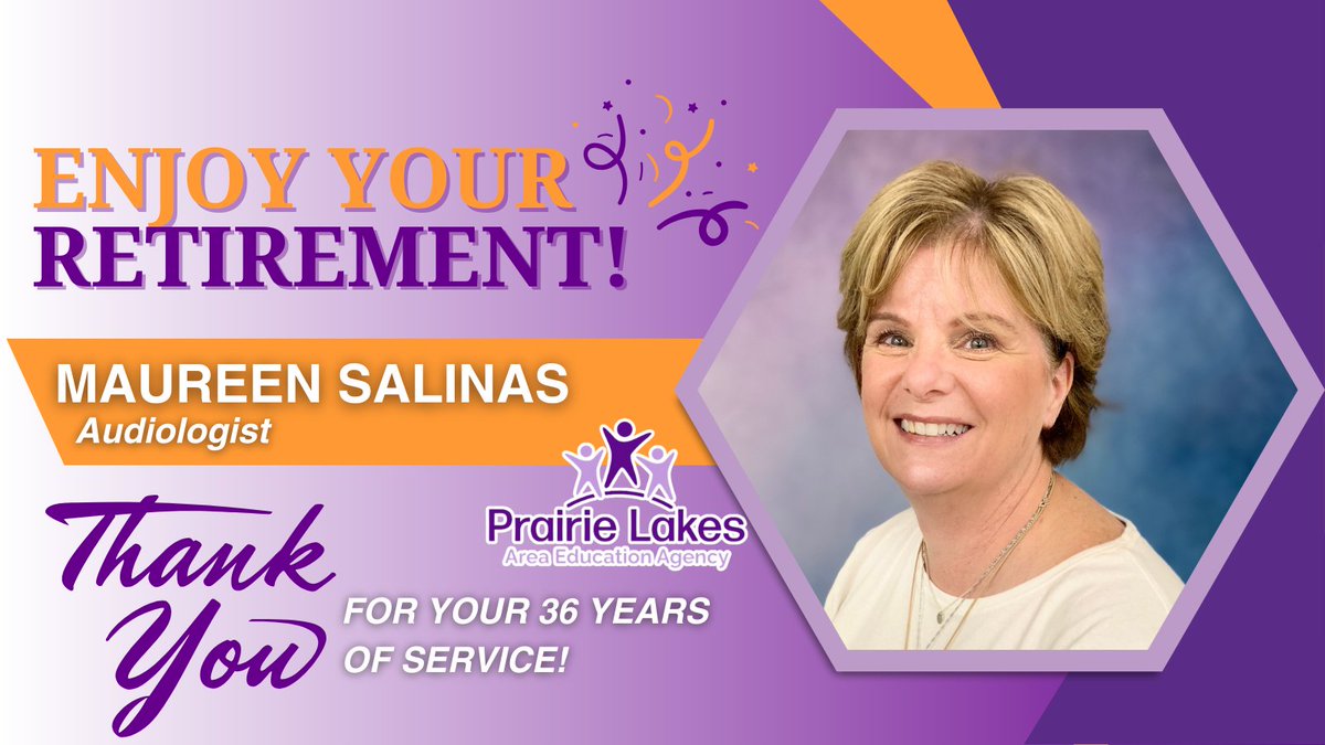 We'd like to recognize Audiologist Maureen Salinas, who is retiring after 36 years of incredible service to #PLAEA. Thank you for all you've done on behalf of our students and staff—we hope your next adventures are wonderful and fulfilling! 🎉 #EveryDayAtPLAEA