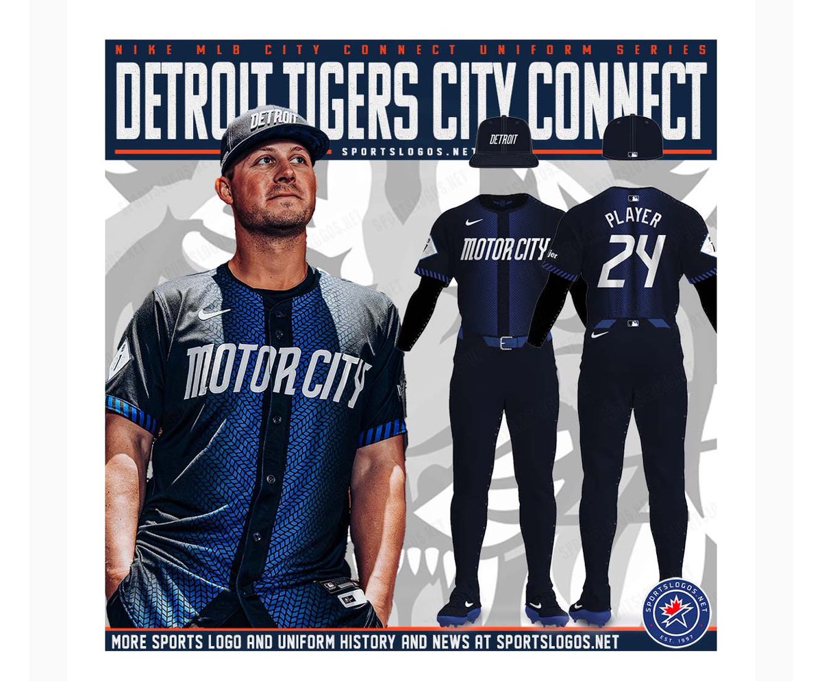 Not you, Tigers. Not you, who have the most brilliantly simple, elegant home uniforms. Sigh. Another City Connect monstrosity from Nike, whose infatuation with dark jerseys over dark pants continues.