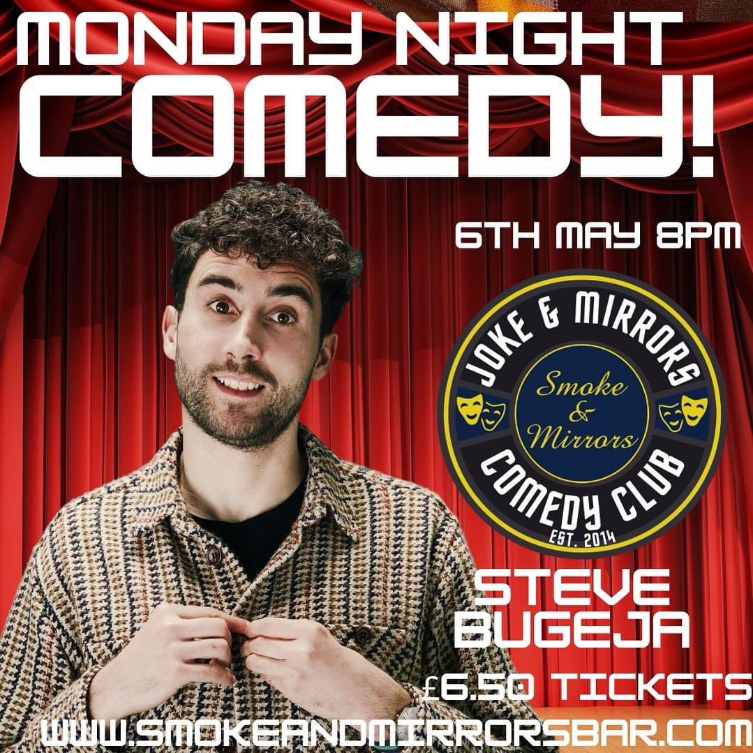 Tonight Stand-Up New Material comes from the amazing Steve Bugeja in the Smoke & Mirrors Theatre with the Joke & Mirrors Team from 8pm. £6.50 Tickets are available now at smokeandmirrorsbar.com/tickets #SmokeandMirrorsComedyClub #bristol #workinprogress #WhatsOnBristol #Show #tickets