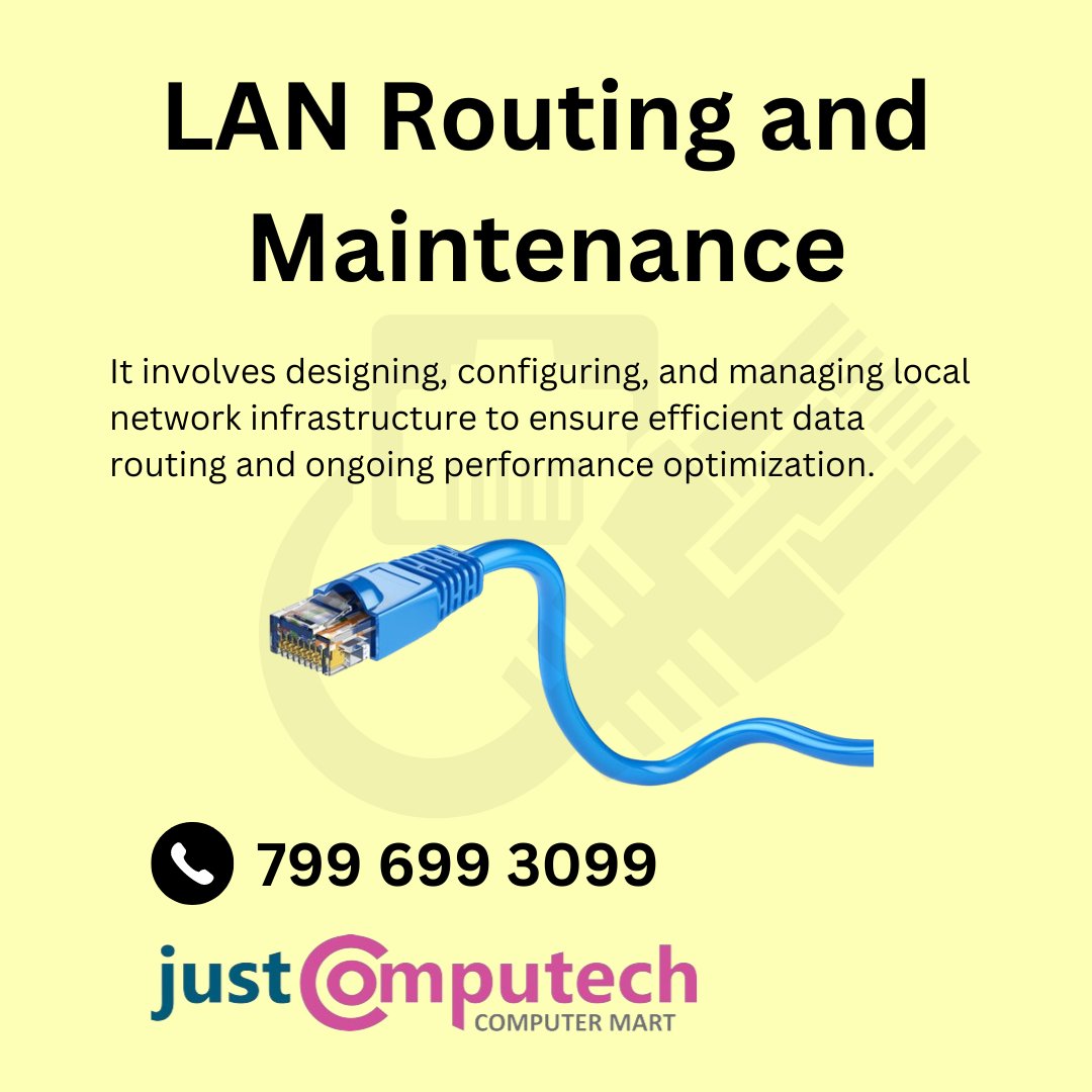 Stay connected with confidence! Introducing our LAN routing and maintenance service – your solution to seamless networking. 🌐 Whether you're running a business, hosting gaming parties, or simply want a reliable home network, our experts ensure optimal performance and stability.