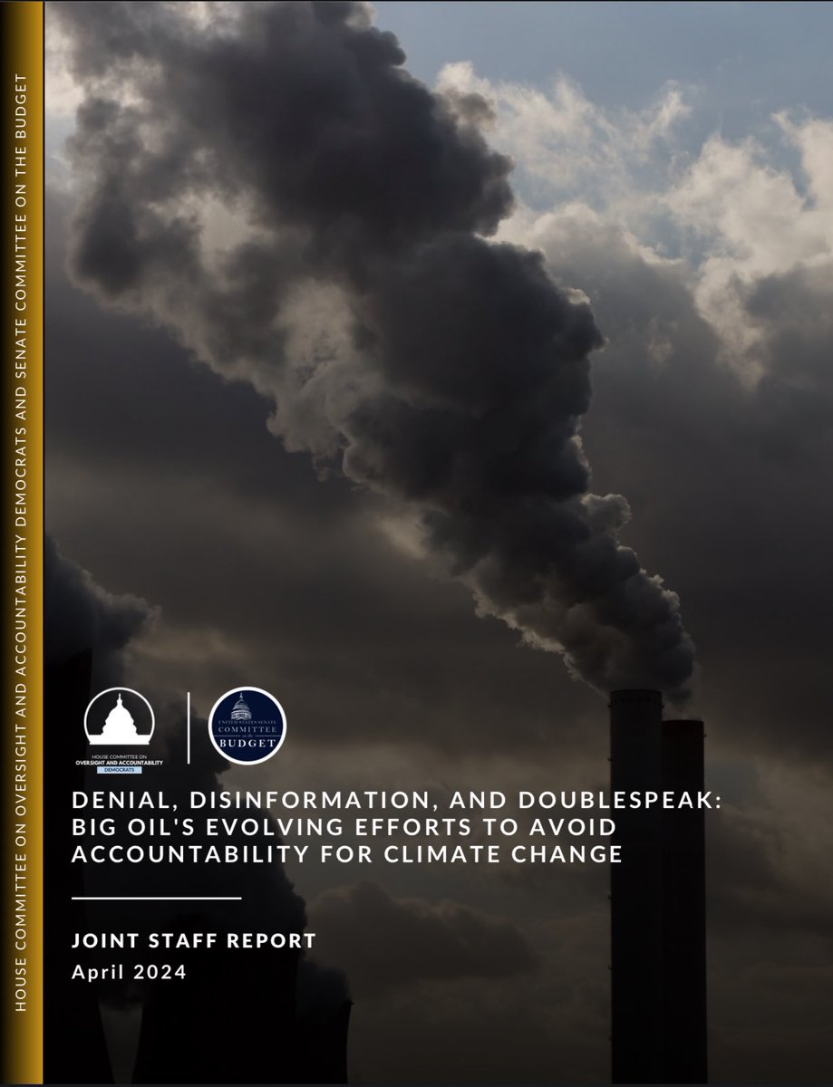 #BigOil has known about the catastrophic impacts of #fossilfuels for decades but has consistently misled the public, funded #climatedenial, and blocked climate policies to protect their bottom line. Check out @SenateBudget's recent report ⬇️
budget.senate.gov/imo/media/doc/…