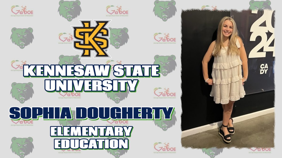Future Georgia Educators <a href="/CVHS_CTAE/">CVHS Career Tech</a>
Senior Spotlight: Sophia Dougherty will attend Kennesaw State University majoring in Elementary Education. #fge2024