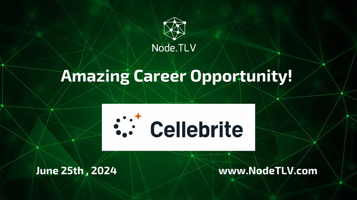 Looking for your next challange as a Senior DevOps Engineer? Check out this great career opportunity by Cellebrite! cellebrite.com/en/about/caree… See more job openings at nodetlv.com/jobs