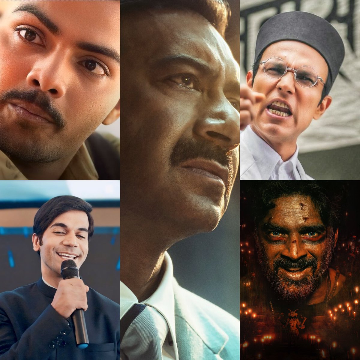 Best Performances of 2024 (Male) So far.. ⭐️ #AjayDevgn ( #Maidaan ) ⭐️ #SparshSrivastav ( #LaapataLadies ) ⭐️ #RandeepHooda ( #SwantaryaVeerSavarkar ) ⭐️ #RajkummarRao ( #Srikanth ) ⭐️ #RMadhavan ( #Shaitaan ) This year best actor selection is going to be very tough…