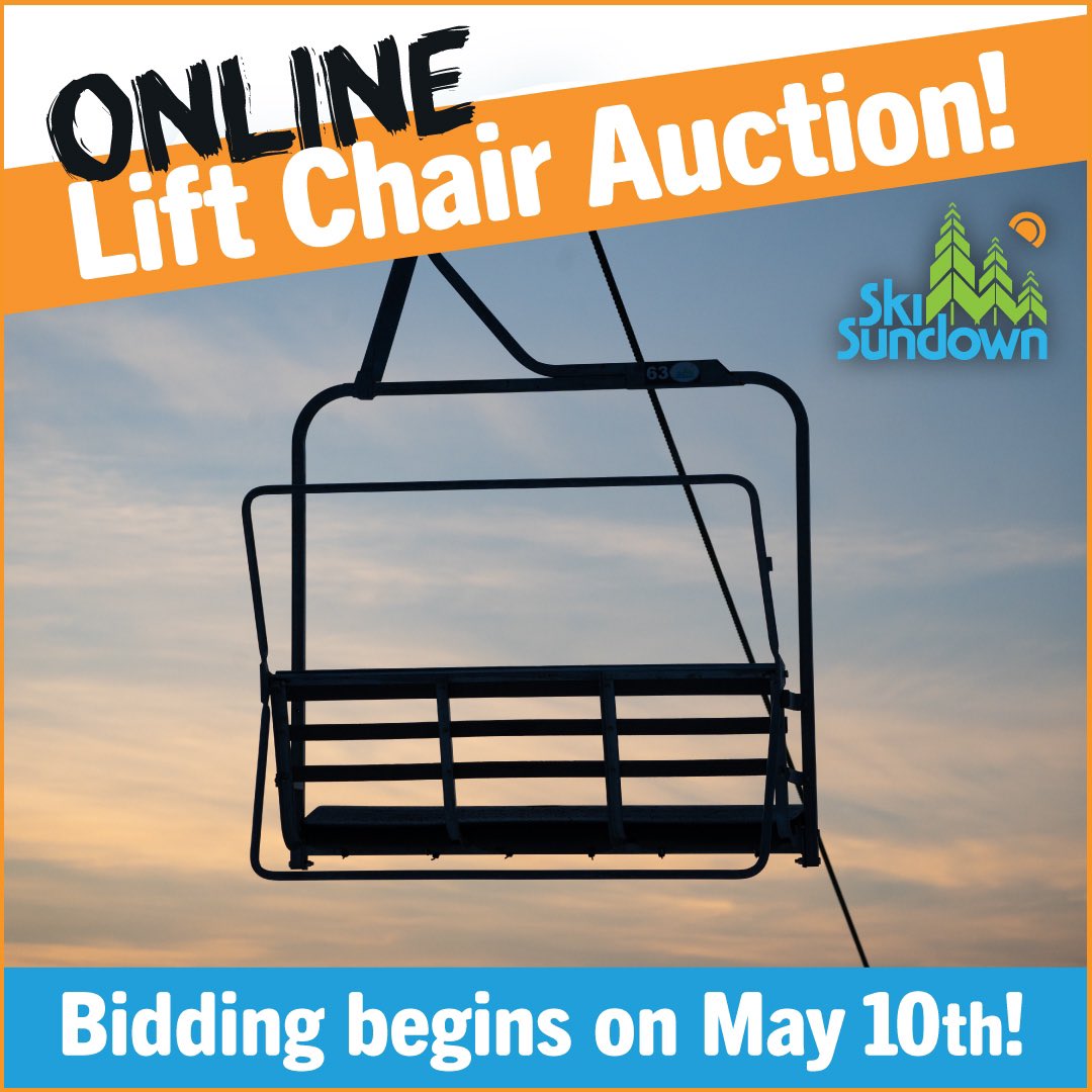 Opening Soon! Online auction of 50 chairs from the original Exhibition Triple lift! Goes live on May 10th at 7:00am, but you can register to bid now! Net proceeds benefit Summit Adaptive Sports and Sundown Ski Patrol. Visit skisundown.com for all auction rules/details.