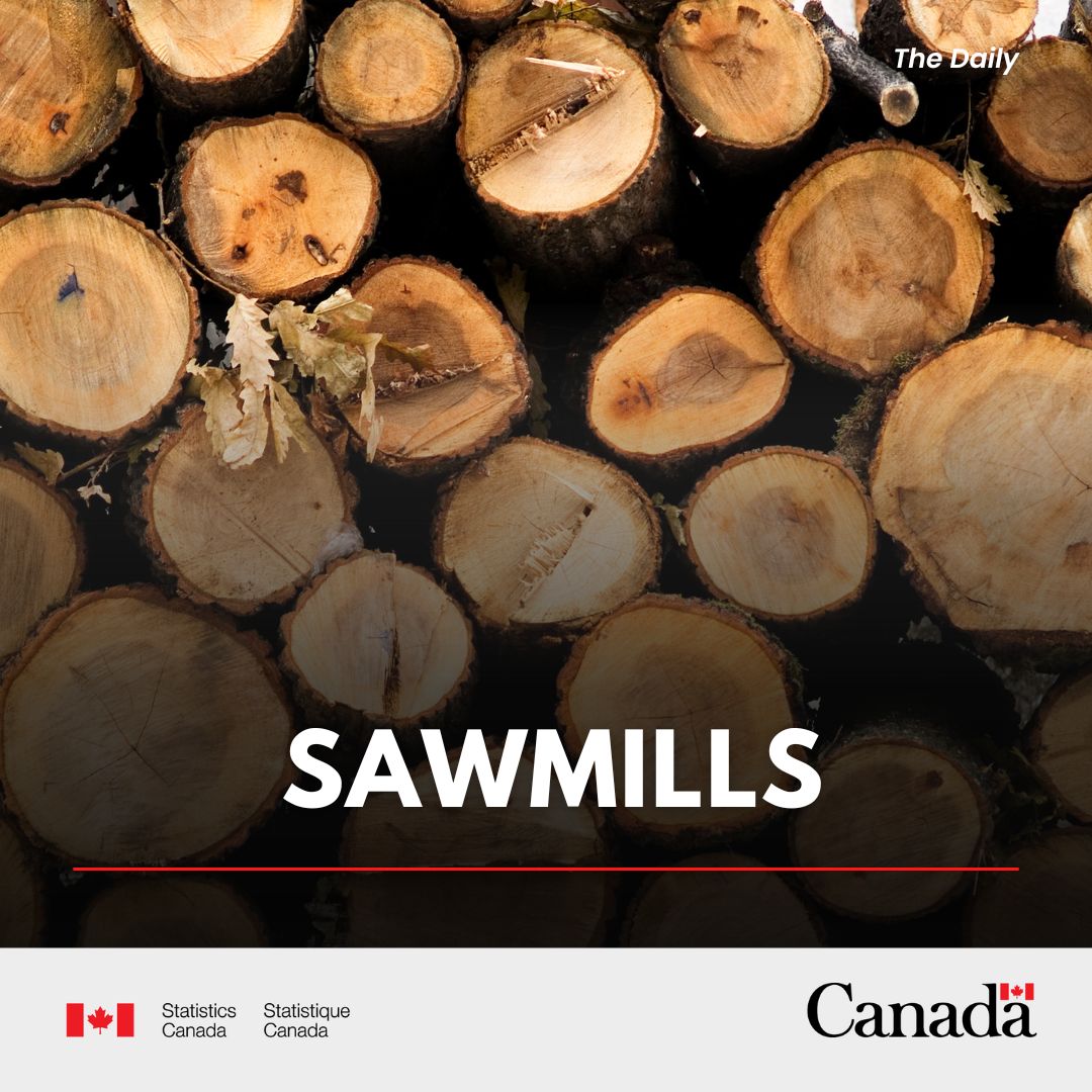 Lumber production increased 8.9% from January 2024 to 4 352.4 thousand cubic metres in February 2024. Production was up 10.8% from February 2023: www150.statcan.gc.ca/n1/daily-quoti….