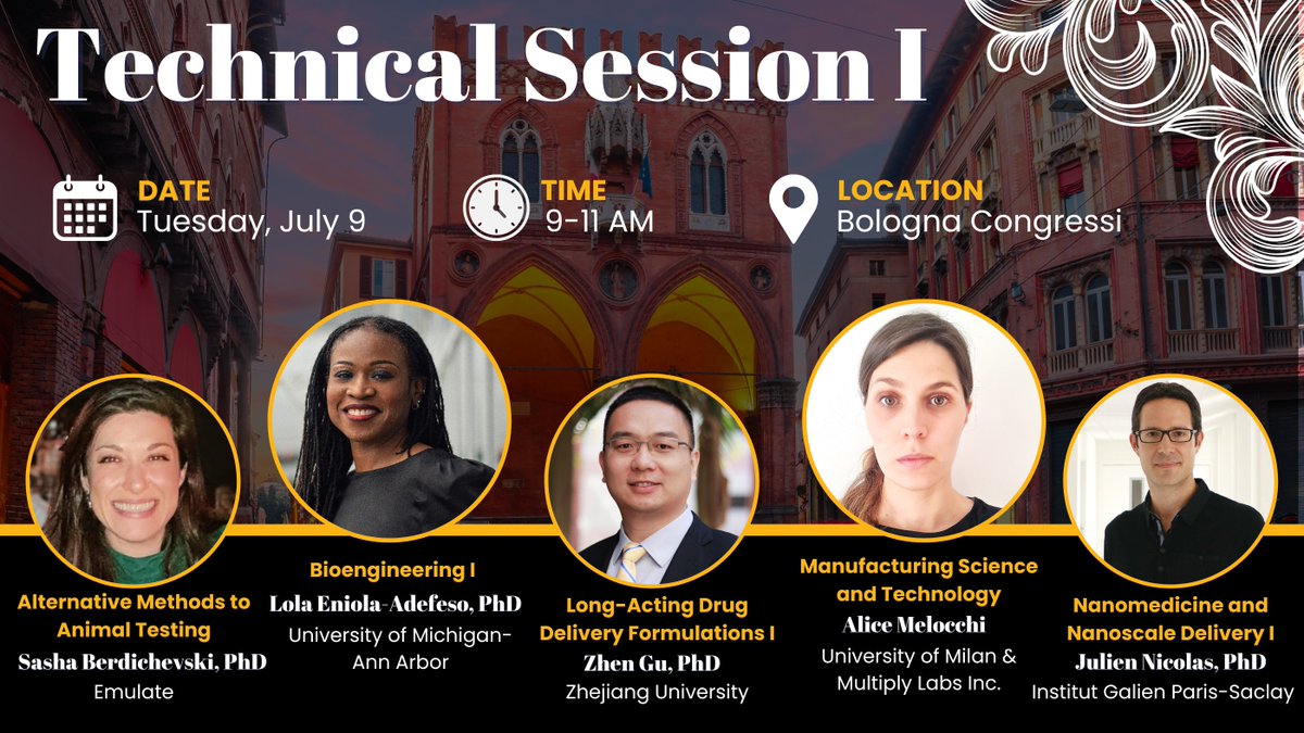 Meet your invited speakers of Technical Session I. Full schedule: 👉ow.ly/zESx50RxjZO Join us for Technical Session I at #CRS2024, where experts will delve into cutting-edge advancements in delivery science. #crs #deliveryscience #pharma