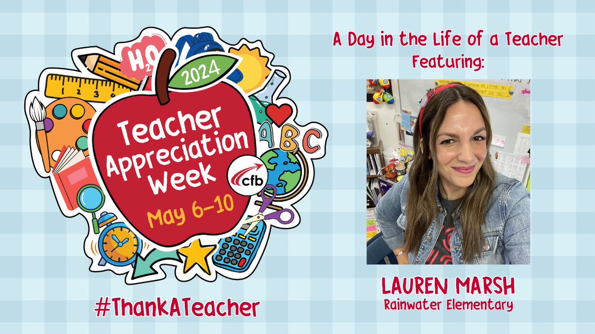 It's Teacher Appreciation Week, and today, CFB is kicking off a week of celebrations to recognize our outstanding educators in CFBISD. First up we have Lauren Marsh, teacher at Rainwater Elementary, who is giving us a glimpse into a Day in the Life of a teacher. Check out our…