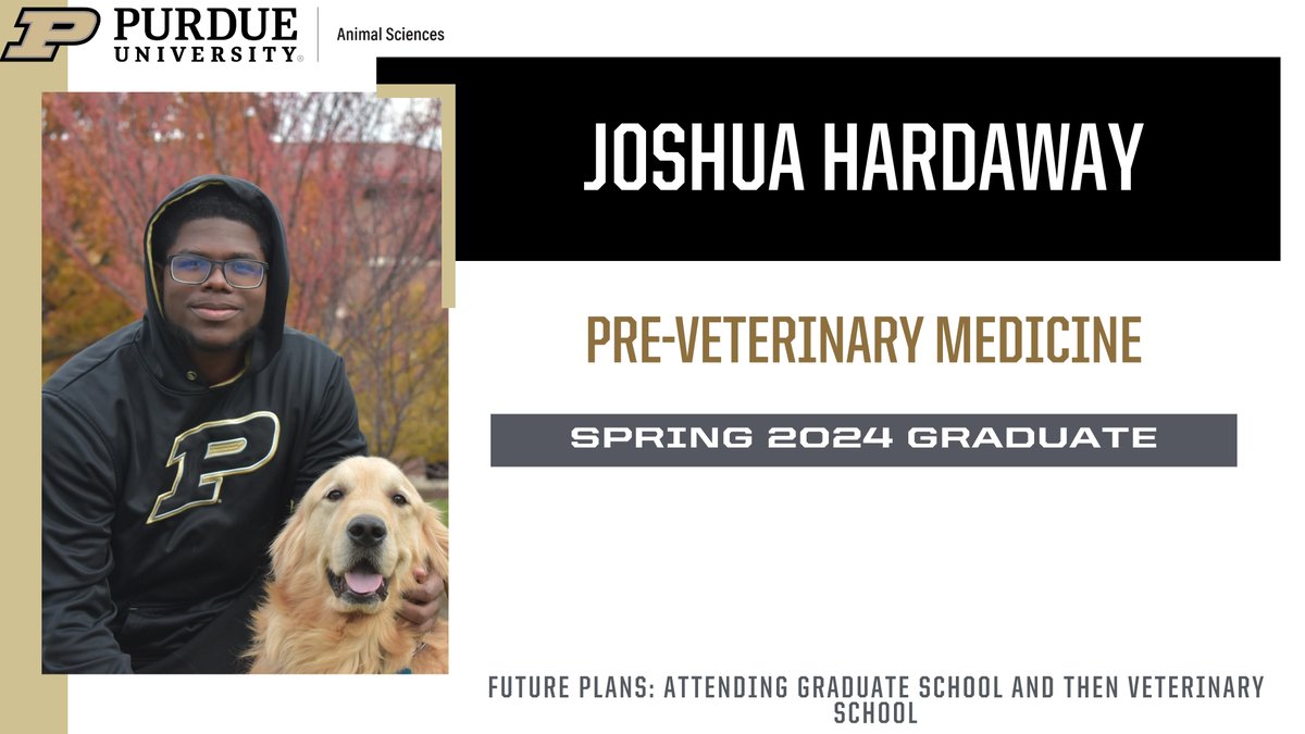 #PurdueANSC is recognizing its @PurdueAg spring graduates. Today, we are highlighting Joshua Hardaway. Congratulations, Joshua!