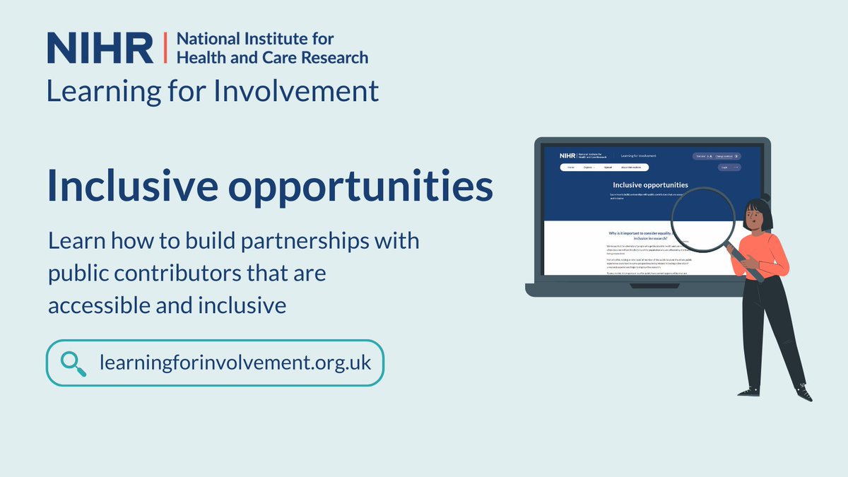 Learn how to build partnerships with public contributors that are accessible and inclusive - take a look at our new topic page on inclusive opportunities: learningforinvolvement.org.uk/topic/inclusiv…