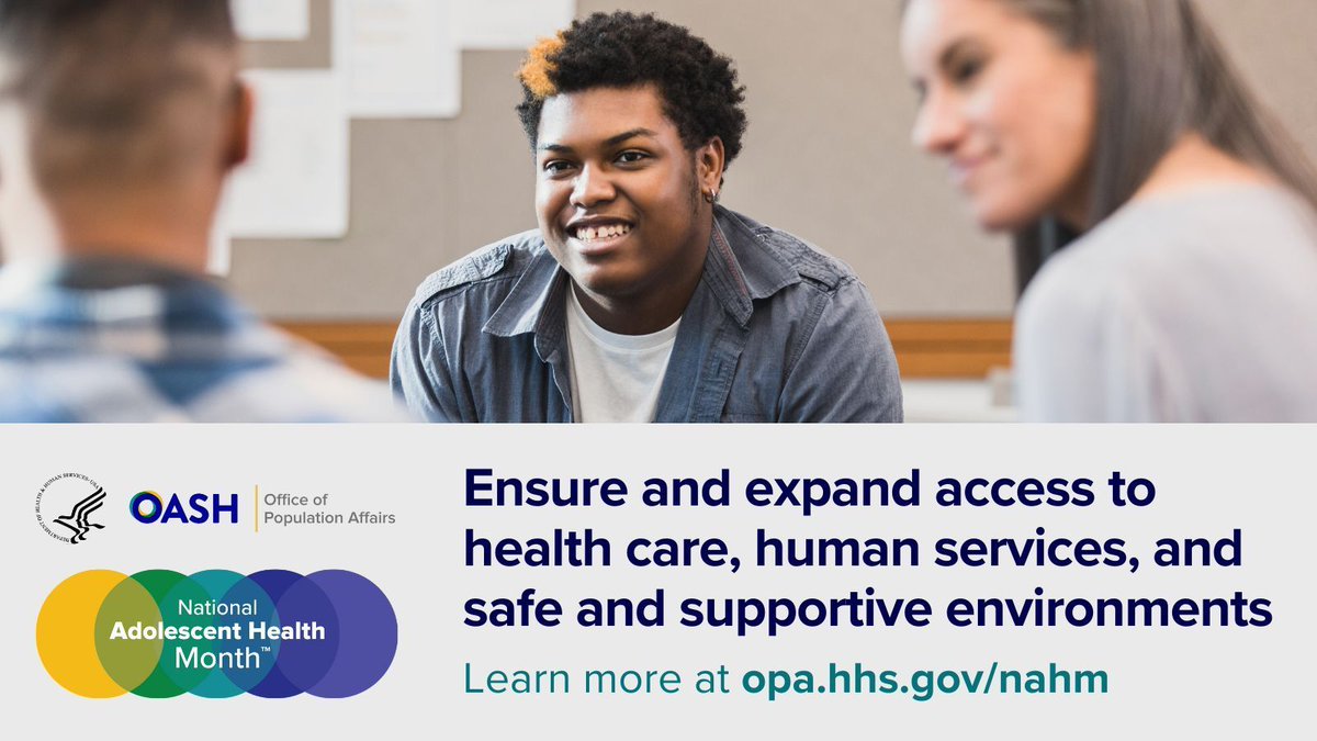 May is #NationalAdolescentHealthMonth! Join @HHSPopAffairs in celebrating young people’s strengths and potential and learn more about how to help young people flourish. #HealthyYouthNAHM bit.ly/3QIKf0P
