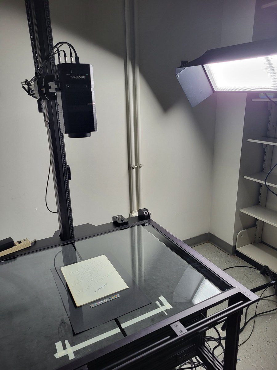 Here's another peek at our new digitization system. 🙌 It's amazing how quickly this unit can digitize large and fragile material. 📚 We're making progress on adding historic NJ documents and maps to our digital collection!