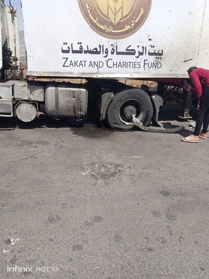 ISRAEL HIT THE AID WAREHOUSE IN THE PALESTINIAN SIDE OF RAFAH BORDER
