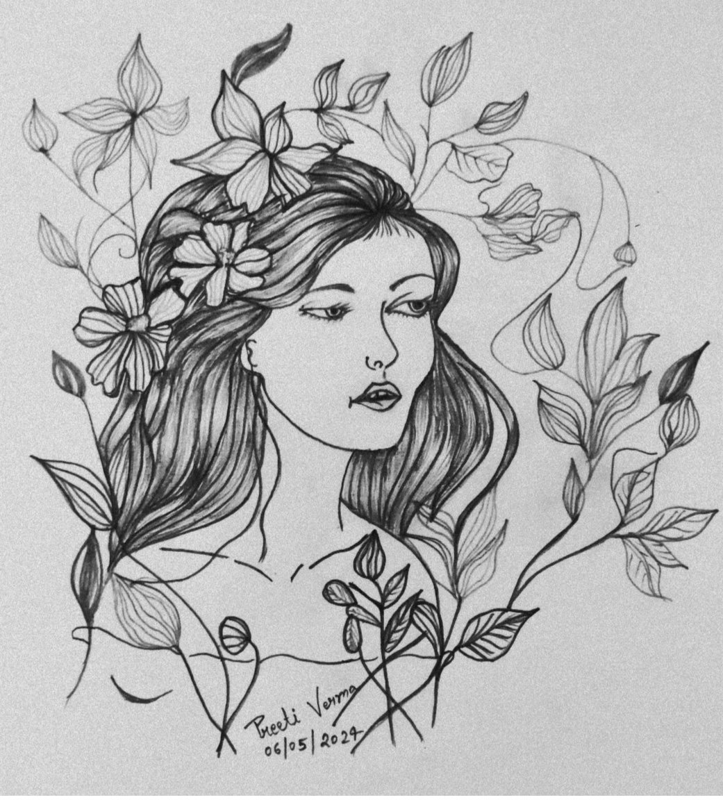 Sketch of the Day ✍️
.
.
.
.
#girl #sketch #art #artgallery #artist #sketchoftheday #sketching #pencilart #pencildrawing #artsy #preetipaintings #preetiartcollection #girlart #girlsketch #flower #uniqueart #artlover #sketchlover #painting