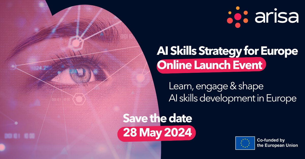 📣Save the date!
🚀 Join us on 28 May for the launch of the AI Skills Strategy for Europe! 
Gain insights from a top keynote, in-depth strategy presentation, and expert panels on #AIskills and #diversity. 
📅 28 May, 14-16 CEST, Online
🔗Register now: t.ly/E_CU3