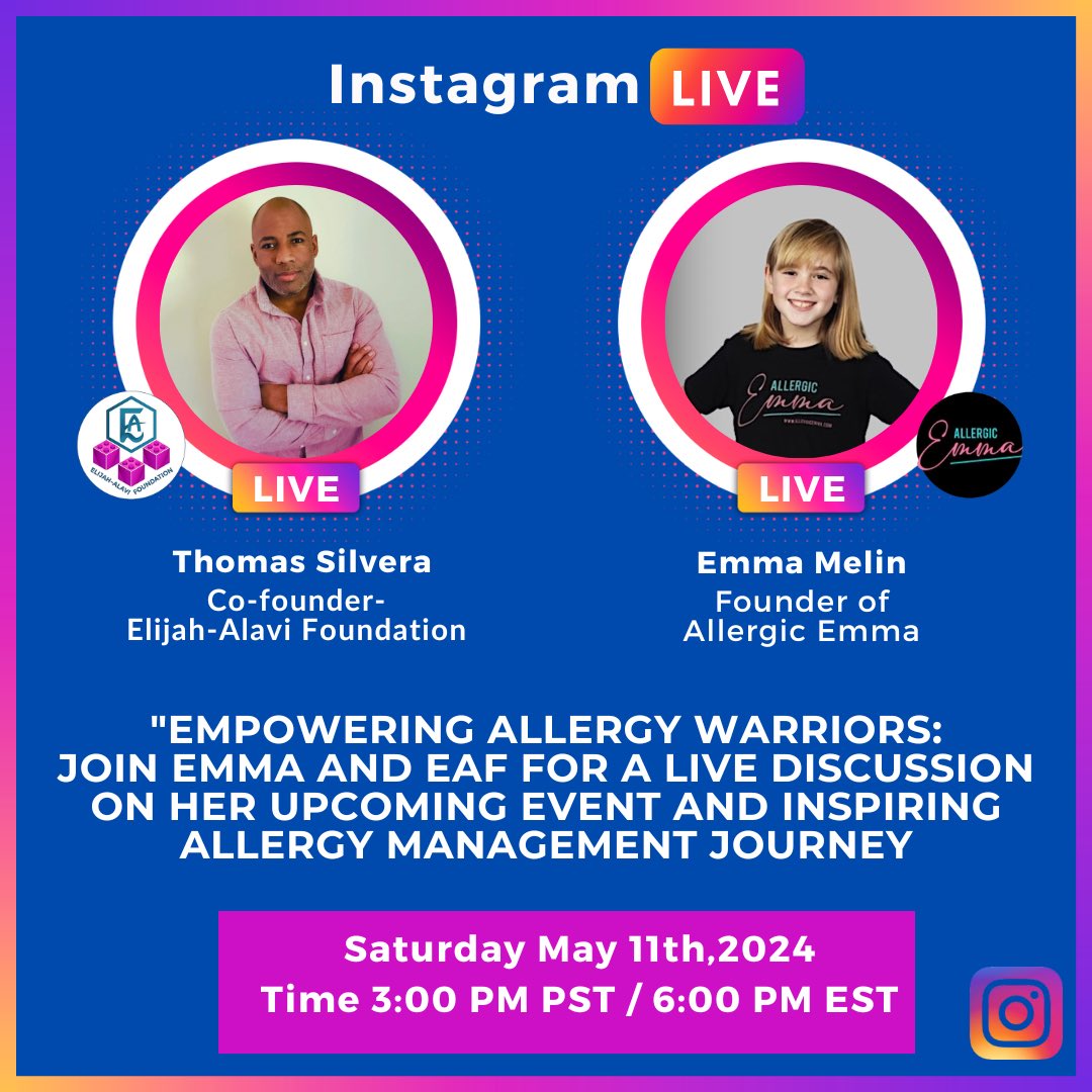 Join us on May 11th,2024 Time: 3:00 PM PST/6:00 EST Instagram Live discussion. #allergicemma #foodallergy #foodallergykids #foodallergyawareness #foodallergymama #kidswithfoodallergies