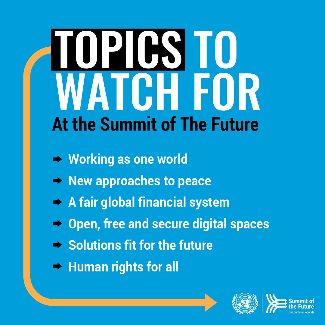 From new approaches to peace, to a better digital world to reform of the global financial system – this September’s Summit of the Future at the @UN is set to address some of the most pressing challenges facing humanity. 👉Learn more: bit.ly/SotF2024 #OurCommonFuture