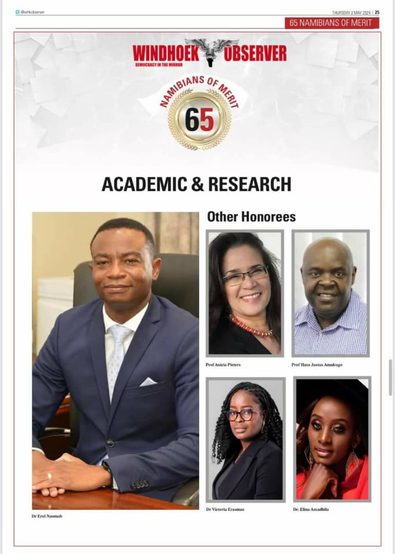 Proud moment for NUST! Our Vice-Chancellor has been recognised on the Namibians of Merit list by The Windhoek Observer for his outstanding contributions to Academia and Society. Congratulations to our visionary leader for this well-deserved honour! nust.na/nust-vice-chan…