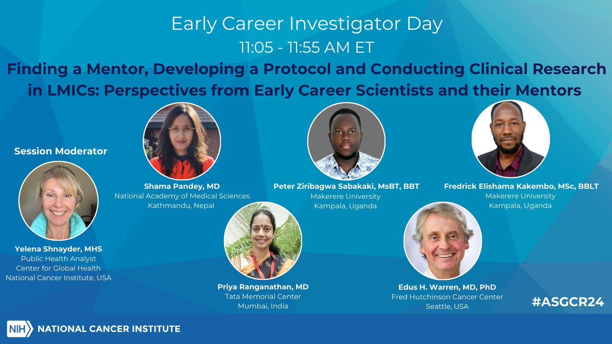 Up next at #ASGCR24! 'Finding a Mentor, Developing a Protocol and Conducting Clinical Research in LMICs.' Don't miss this discussion from #EarlyCareerInvestigators and their mentors. bit.ly/ASGCR2024