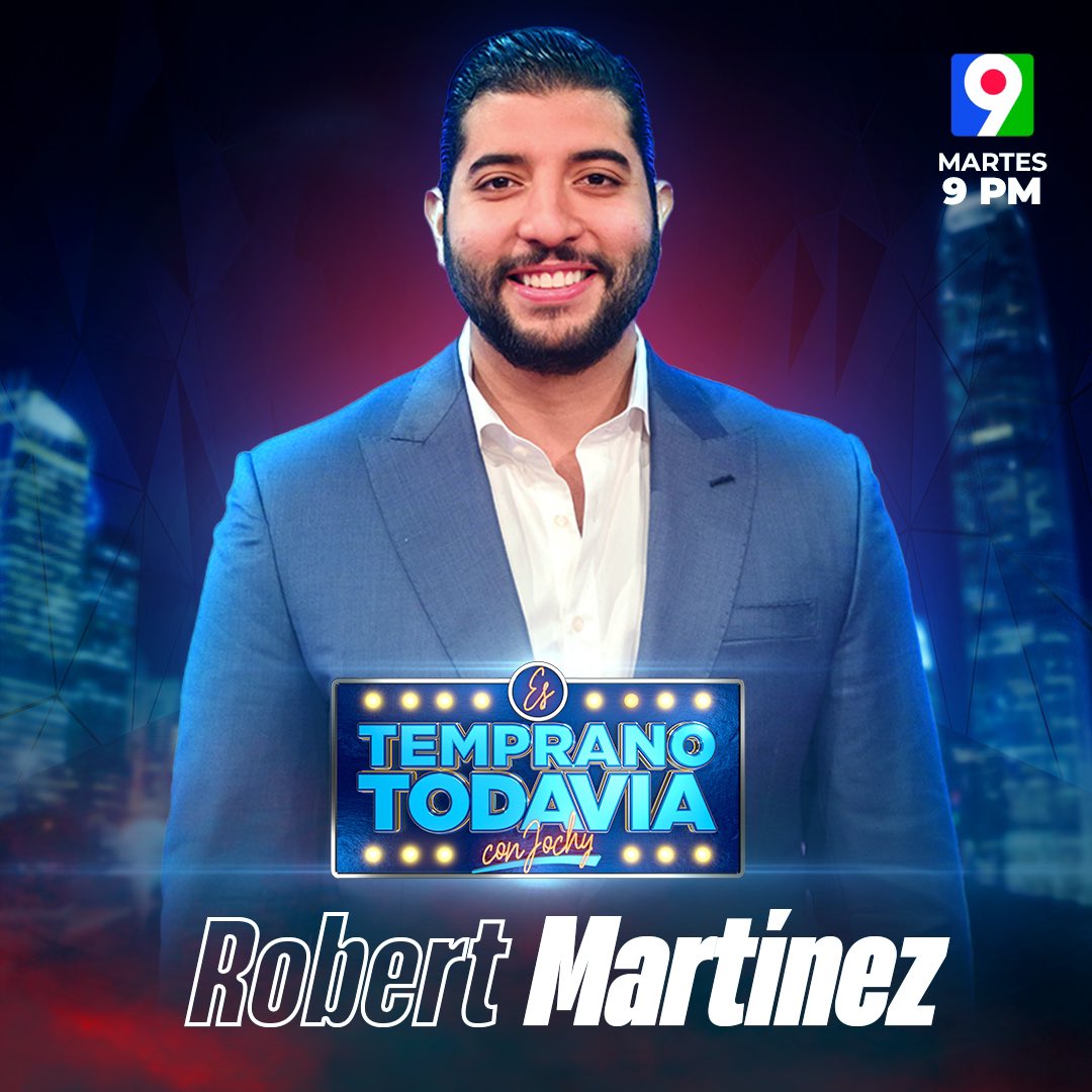 Este martes nos visita @RobertMartinezA 👏🏻😏
¡No te lo pierdas!

#EsTempranoTodavia #ETT
#NuevaTemporada
⏰9PM
🖥️ @ColorVisionC9