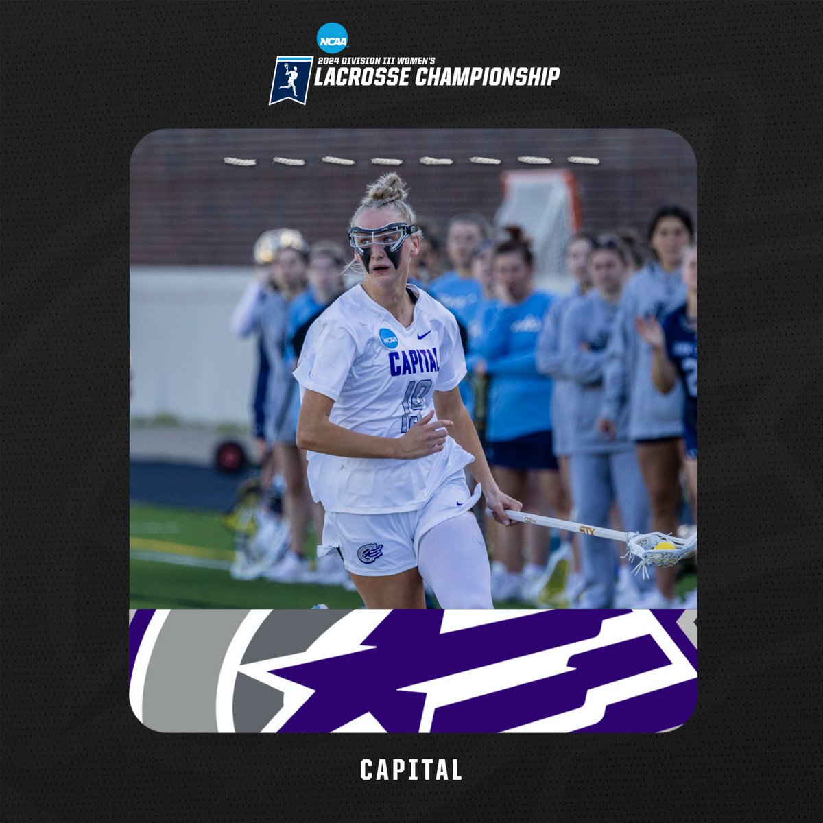Capital will host the first and second rounds of the @NCAADIII Women's Lacrosse Championship! 🥍 The first round game includes Roanoke and Hope, with the winner moving on to face @CapitalWLAX in the second round! Full Bracket: ncaa.com/brackets/lacro… #OAC #D3Lax
