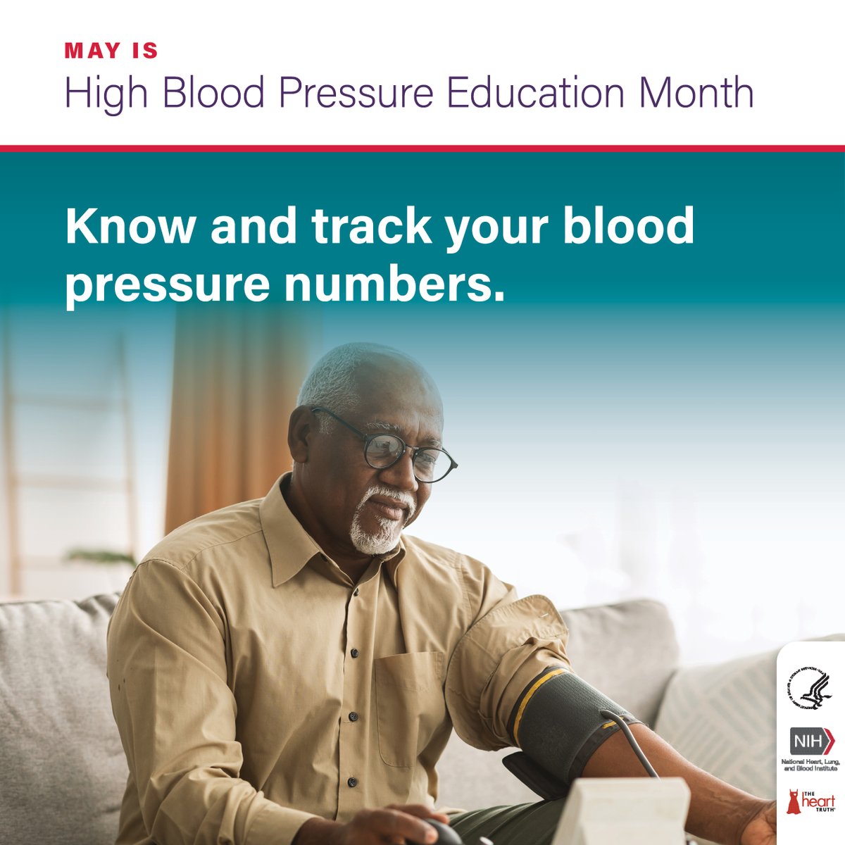 It’s important to keep track of your numbers and know what they mean for your heart health! Make sure you have your blood pressure checked at each healthcare provider visit. #HighBloodPressureMonth
