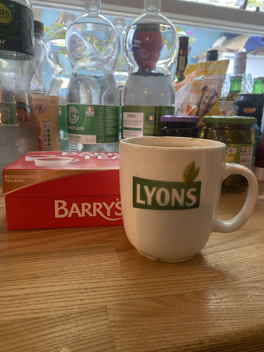 Sometimes I like to indulge in the perversity of drinking Barry’s tea out of a Lyon’s tea mug