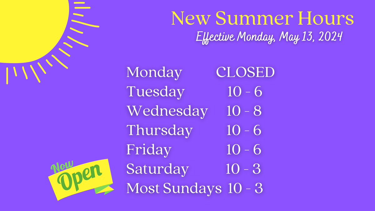 Take note of our new summer hours, effective Monday May 13, 2024!  We're excited to now offer hours on most Sundays.

(We will not offer 'open hours' on Sundays that we have an EESunday event planned).

#summerhours #quantumlightwellness #wellnesscenter
