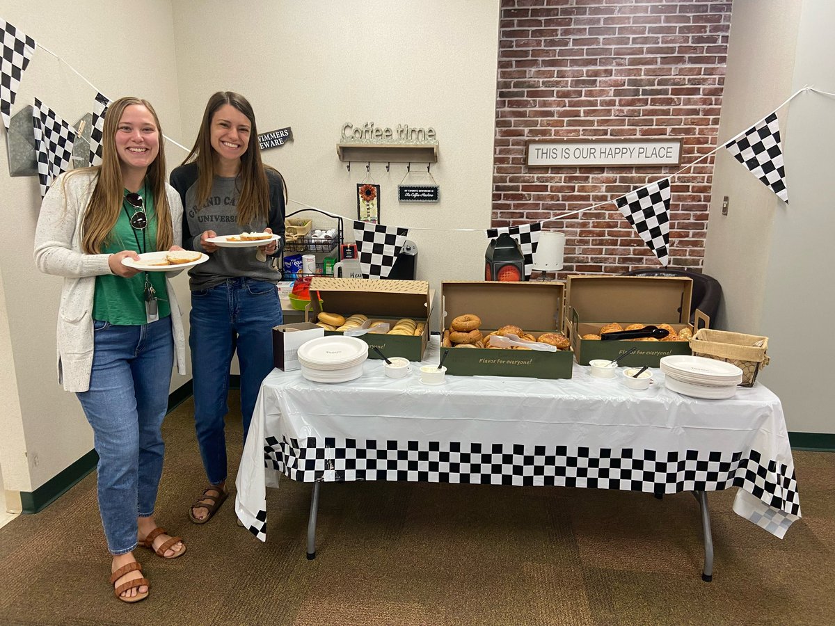SCI_PTO's tweet image. For staff appreciation week we wanted the SCI staff to race through the month of May! Today we kicked off the week with bagels from Panera.