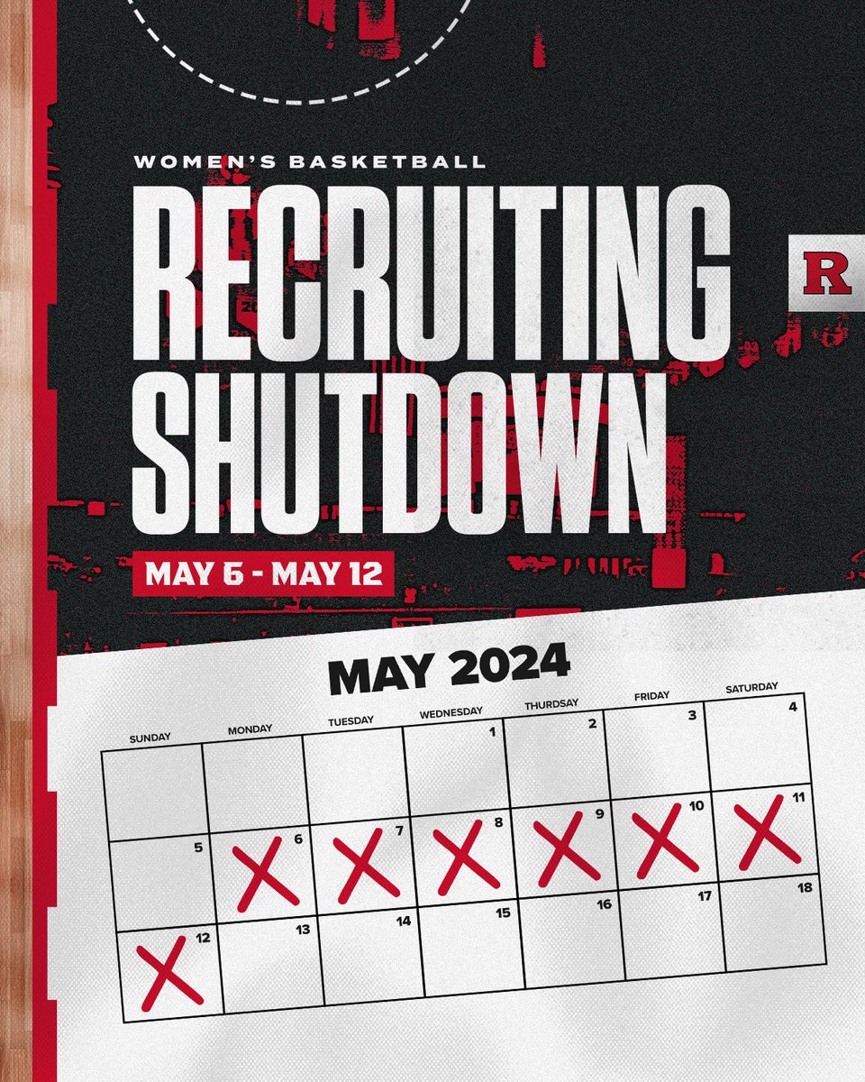 Future Scarlet Knights, we’ll see you soon! 👋

🚫 No phone calls, texts, emails or other correspondence
🚫 No official/unofficial visits
🚫 No evaluations 
🚫 No social media interaction 
🚫 No recruiting materials 

#GoRU | #RUWBB