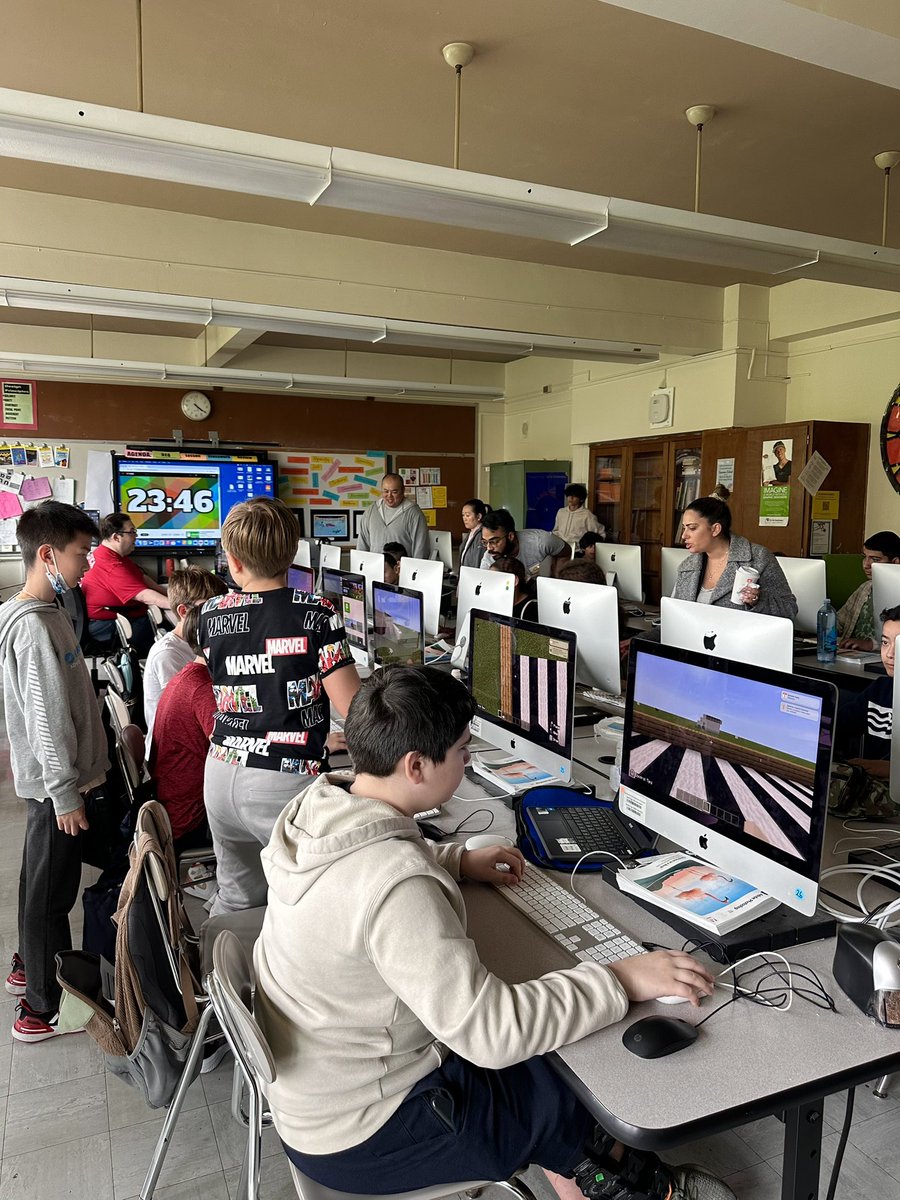 A fun afternoon at John Dewey’s High School battle of the boroughs-Brooklyn Minecraft Competition. Thank you to the assistant principal Nancy Woods for inviting our office. Great to see Minecraft being used as a tool for learning, promoting creativity and teamwork among students.