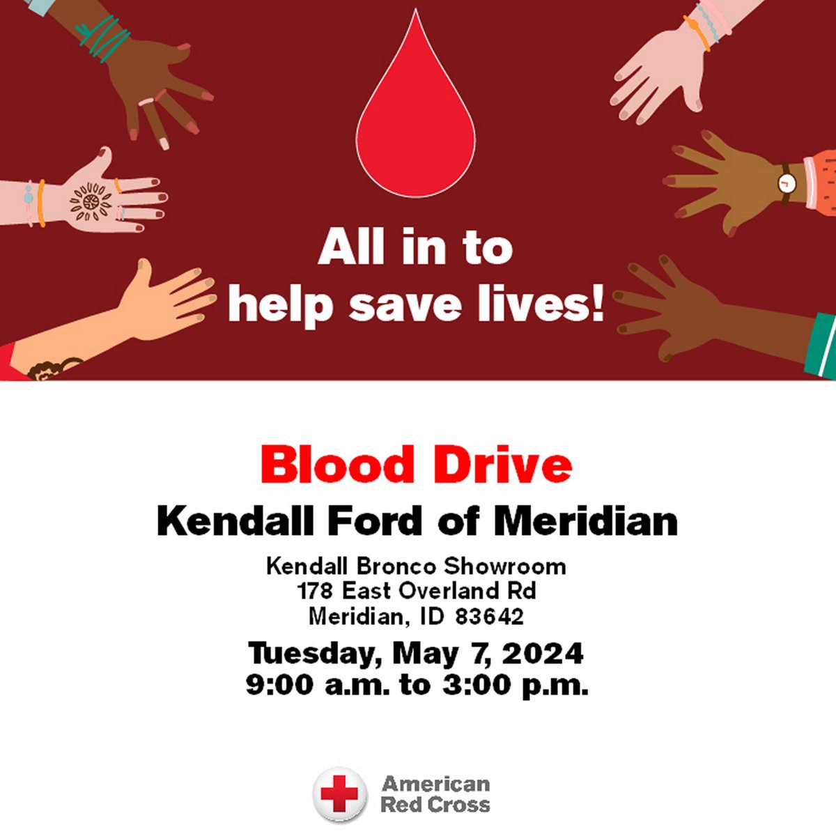 Mark your calendars! Join us at the Kendall Bronco Showroom on May 7th from 9am to 3pm for the American Red Cross Blood Drive. Your donation can save lives! #BloodDrive #americanredcross 
RESERVE A SPOT -> nuvi.me/srk95w