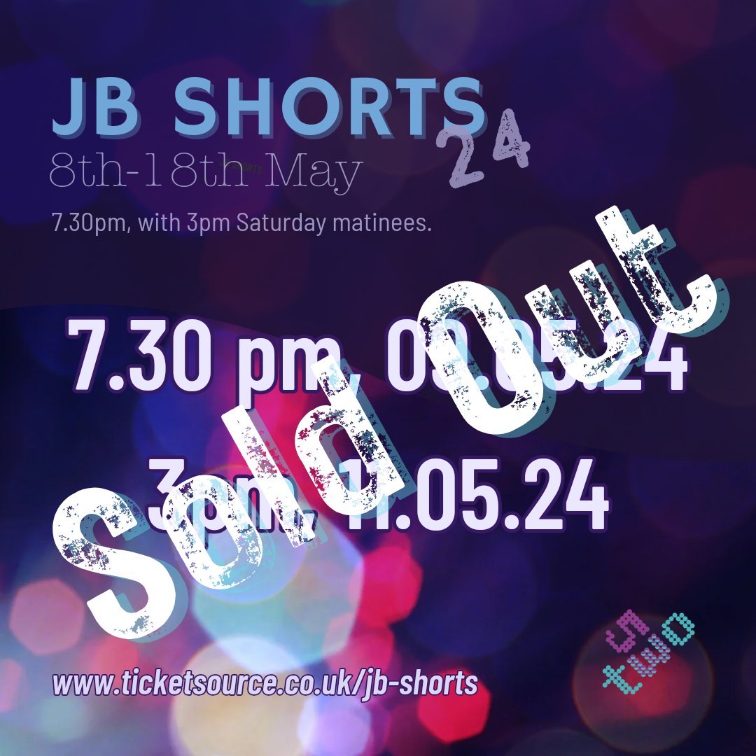 Two sold out shows and we haven't even had a dress rehearsal yet! That's right, Thursday eve and this week's Saturday Matinee, are fully booked! All other performances still have some left, but do make sure to book! ticketsource.co.uk/jb-shorts