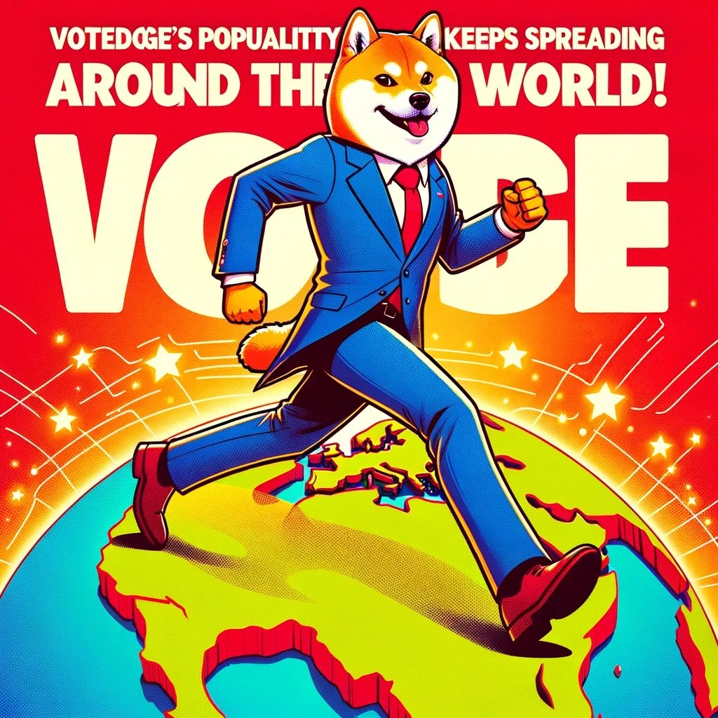🐾 Meet Votedoge, the globe-trotting Shiba Inu in a suit! 🌍 With every step, Votedoge’s influence grows, capturing hearts worldwide. Who’s ready to join the #Votedoge movement? 🌟 Let’s make history together! #memecoin #election