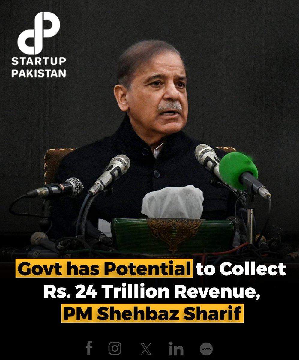 Prime Minister Shehbaz Sharif stated that Pakistan has the potential to collect revenues exceeding Rs 24 trillion, more than double its annual tax target of Rs 9.4 trillion. 

#PM #Tax #revenue #FBR #Pakistan