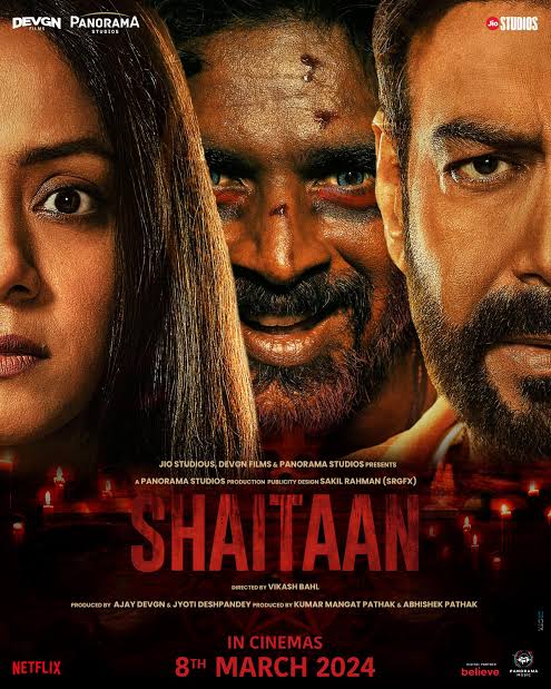 #Shaitaan ( 2024 - Hindi ) Horror Thriller Netflix 💻 Dark horror thriller abt black magic. Exceptional performance done by Madhavan sir and janki ⚡. Good plot but some scenes were streched too long. 3.5 / 5 ⭐