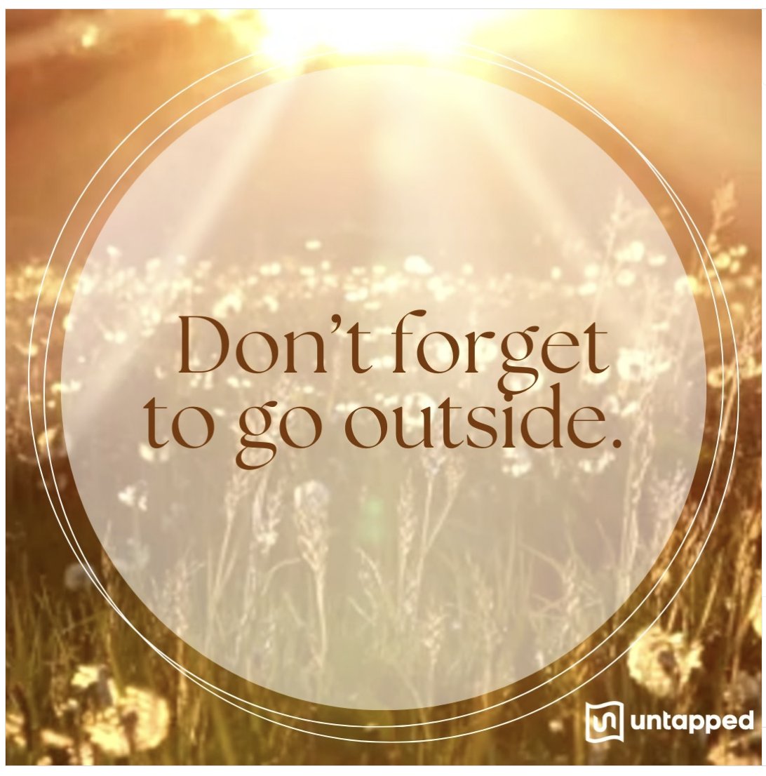 A healthy reminder from our friends @untappedlearning - go outside! take a break, get that vitamin d, and reset to be your best.

#collegeadmissions #collegeapplications #TheBestUCollegeAdvising #collegeplanning #parentlife #FAFSA #financialaid #payingforcollege