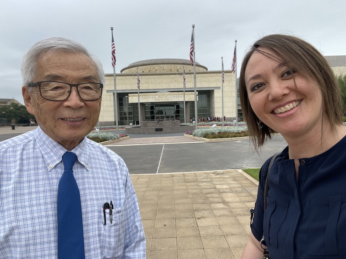 We thank the @Bush41Library for hosting Sam Mihara and Aura Sunada Newlin for two presentations on May 3. They had the chance to meet former @USDOT Secretary Andy Card and his wife Kathleene and discuss future collaborations with other presidential libraries.
