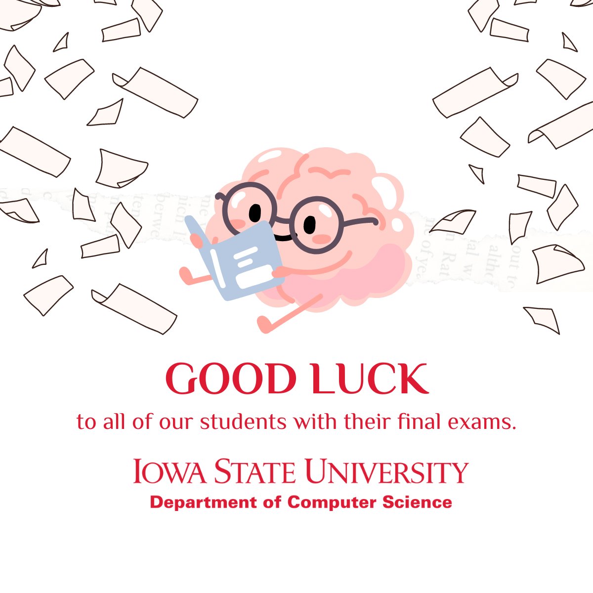 ISUComSci's tweet photo. Best of luck with finals to all of our students! You've got this.  #FinalsWeek #GoodLuck https://t.co/7YwoVOpOII
