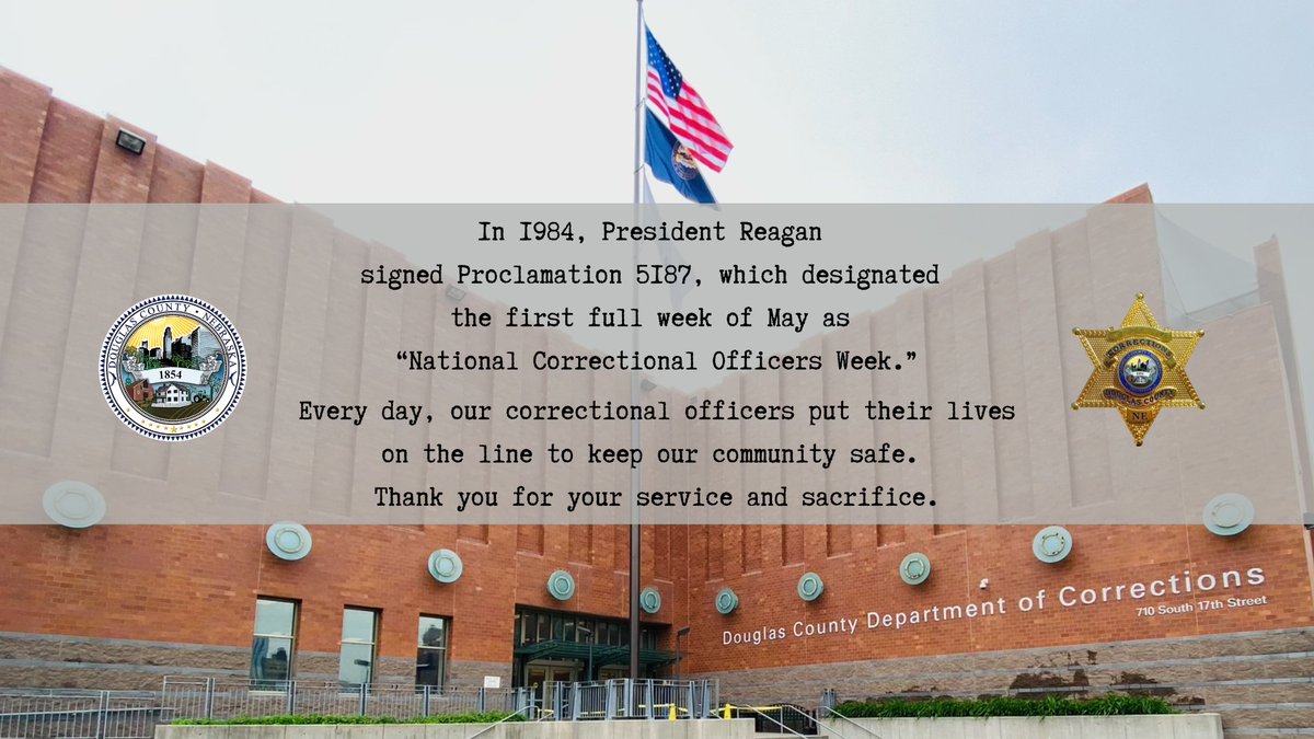 This week is National Correctional Officers Week! A HUGE thanks to the men and women of our Douglas County Department of Corrections. These professionals play a vital role in our justice system, ensuring safety and security within our correctional facilities. #THANKYOU