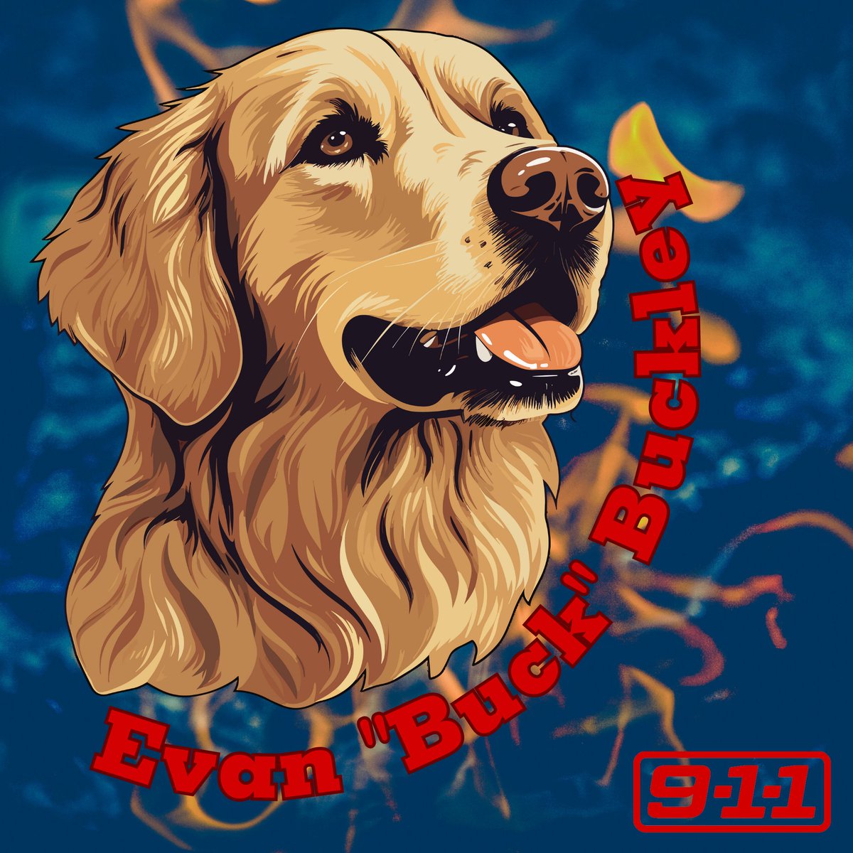 When you haven't slept and have access to Canva. 
#911abc #EvanBuckley #GoldenRetrieverness