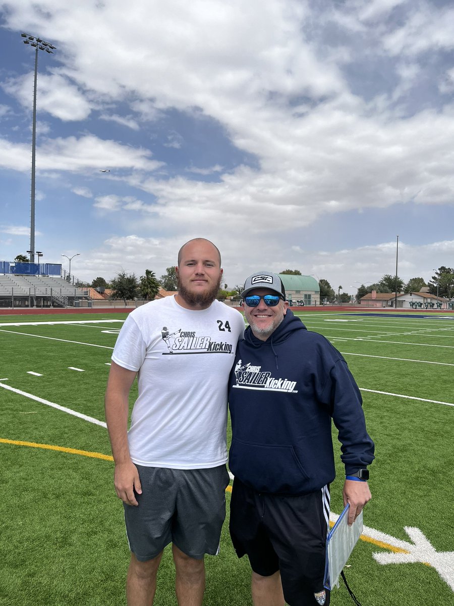 @Chris_Sailer Vegas event was one to remember. Kicking in winds of up to 40+ Mph for the first time. Came Second place in the punt finals and qualified for field goal finals as well. Along with some massive KO numbers, I showed that I am one of the best combo prospects available!