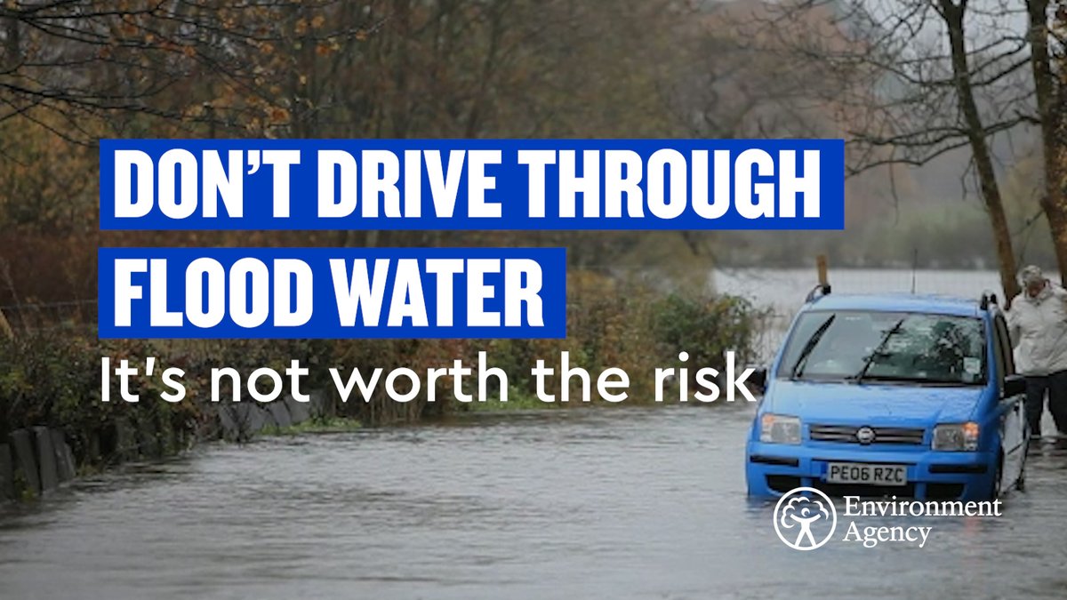There's still lots of surface water around in some parts of the region after today's thunderstorms. Don't drive through #flood water - just 30cm of flowing water is enough to move your car. You can check the latest information here: check-for-flooding.service.gov.uk